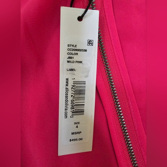 💖HOST PICK💖NEWAlice+Olivia Stacey Bendet Lavinia Smocked Crepe de Chine Dress - Picture 7 of 13